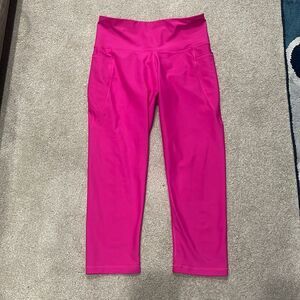 Old Navy Power Soft womens hot pink leggings Capri workout pants size large lg